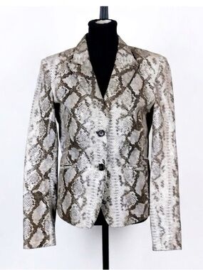 ✨ RARE FIND✨ Vintage Danier 100% Genuine Leather Metallic Python Print Jacket ✨